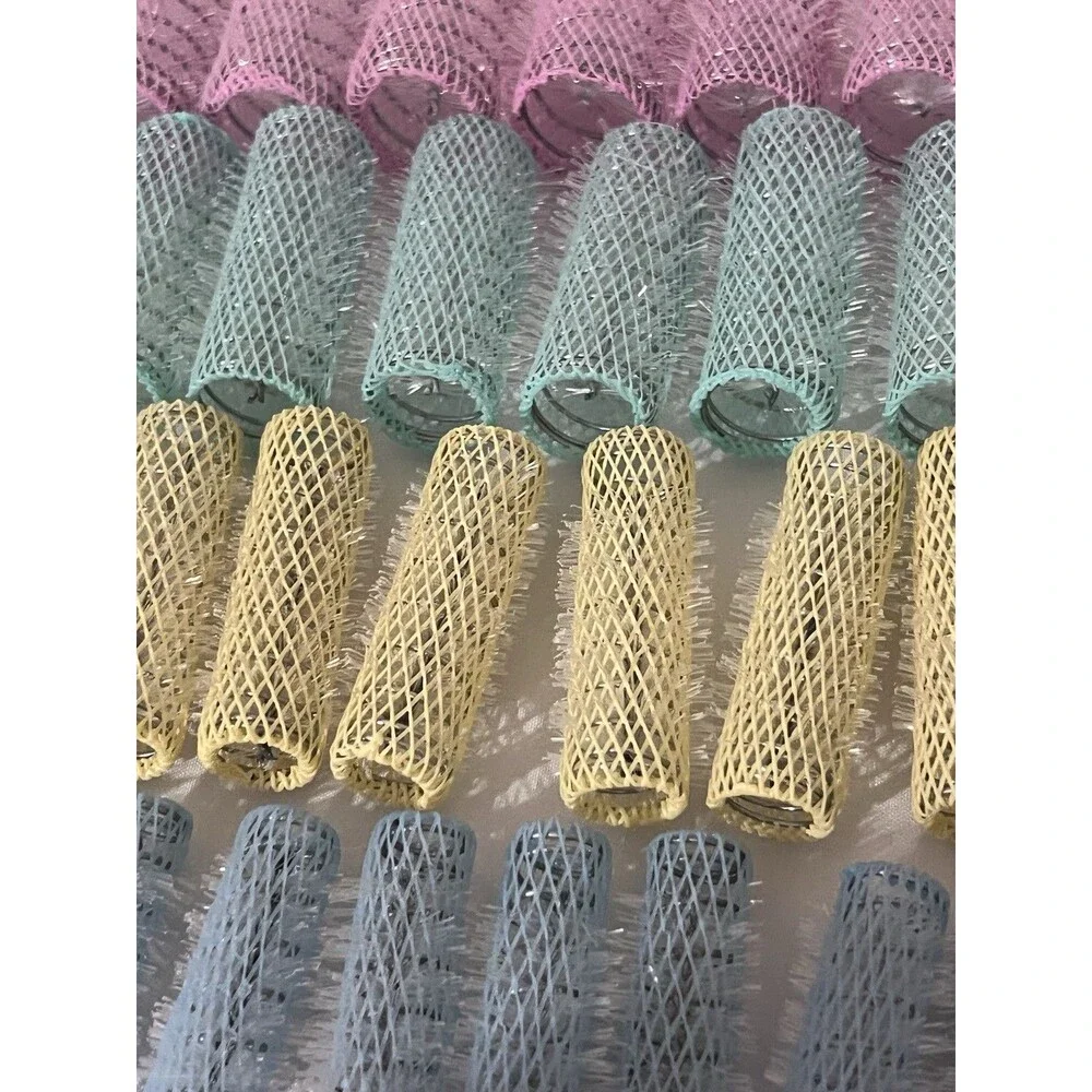 Vintage Goody Wire Brush Mesh Hair Rollers Curlers with Picks 35 Pc Retro Salon